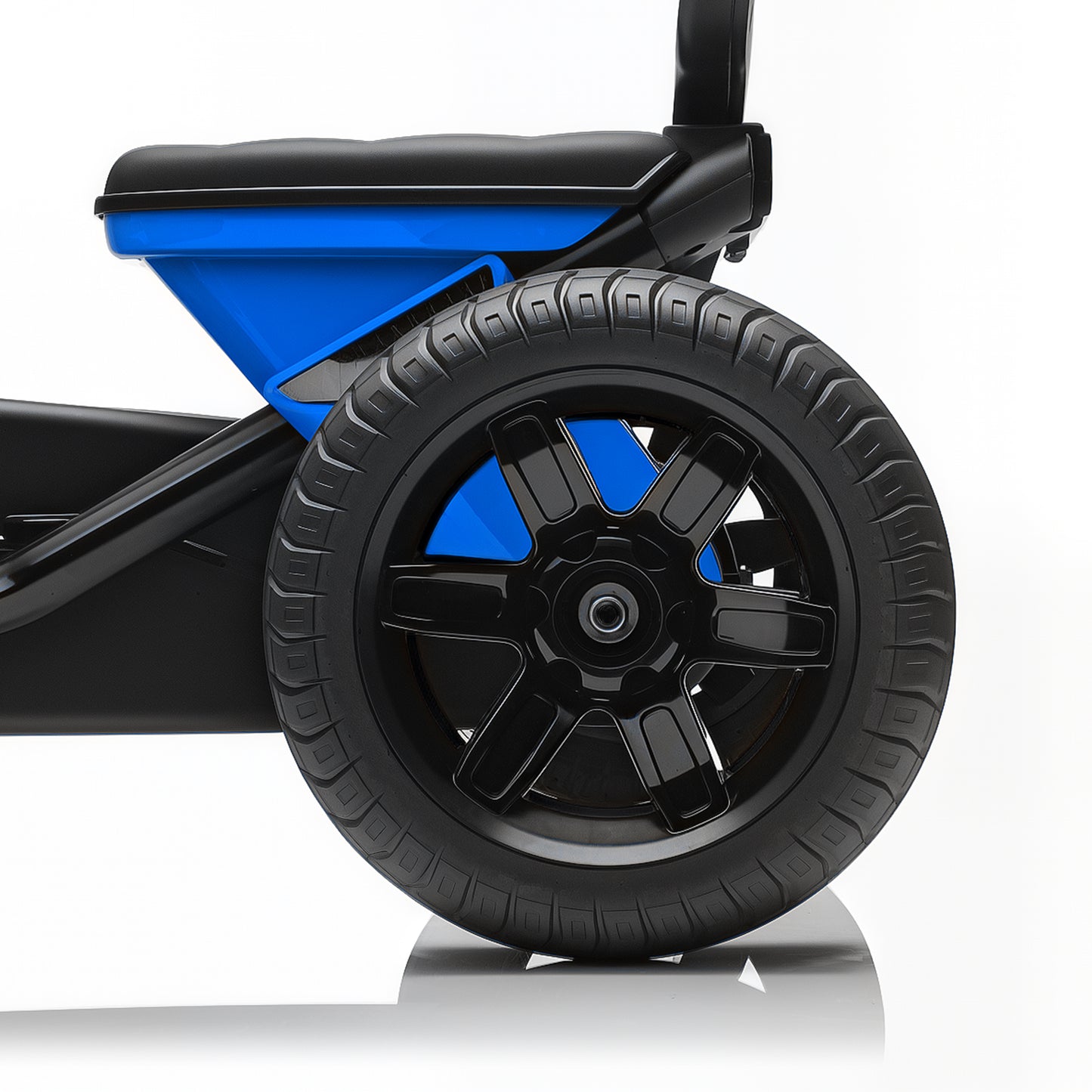 Pedal Go-Kart for Kids with Silent EVA Wheels, Metal Frame, Blue