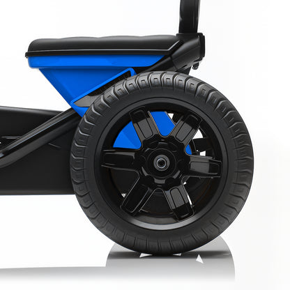 Pedal Go-Kart for Kids with Silent EVA Wheels, Metal Frame, Blue