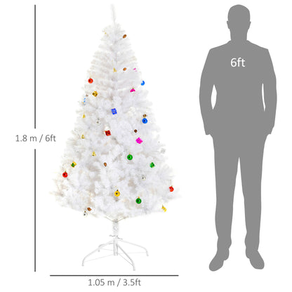 6ft Snow Artificial Christmas Tree w/ Metal Stand Decorations Home White