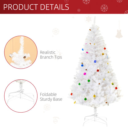 6ft Snow Artificial Christmas Tree w/ Metal Stand Decorations Home White
