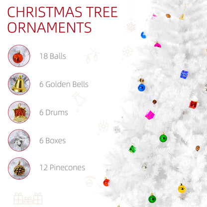 6ft Snow Artificial Christmas Tree w/ Metal Stand Decorations Home White