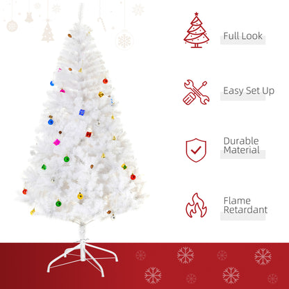 6ft Snow Artificial Christmas Tree w/ Metal Stand Decorations Home White