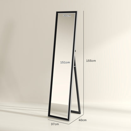 Floor Mirror Wall Mounted Leaning Standing Mirror 37 x 157cm Black