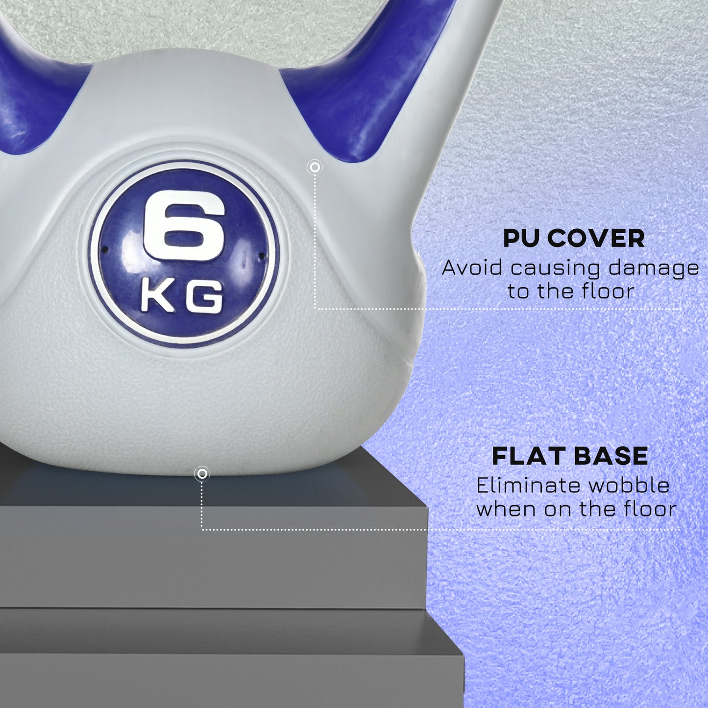 6kg Kettle Bell with Handle for Home Gym, Purple and Grey