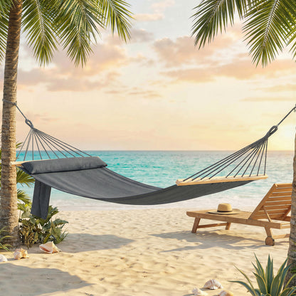 Cotton Hammock, Soft Portable Swing Chair w/ Headrest