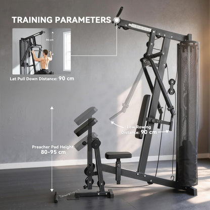 Multi Gym with Adjustable Seat & Back, 45kg Weight Stack