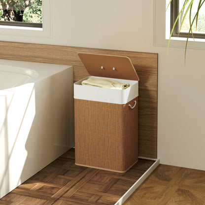 Laundry Hamper with Removable Washable Liner Bag, Brown