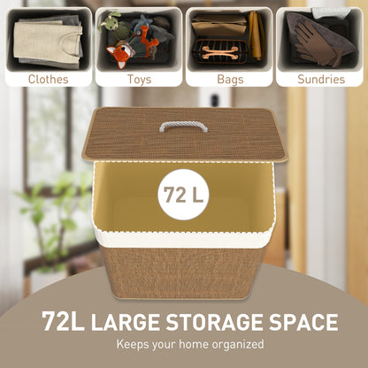 Laundry Hamper with Removable Washable Liner Bag, Brown