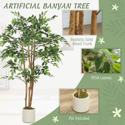 150cm Artificial Ficus Tree, Faux Plant for Home Decor
