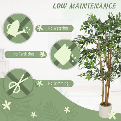 150cm Artificial Ficus Tree, Faux Plant for Home Decor