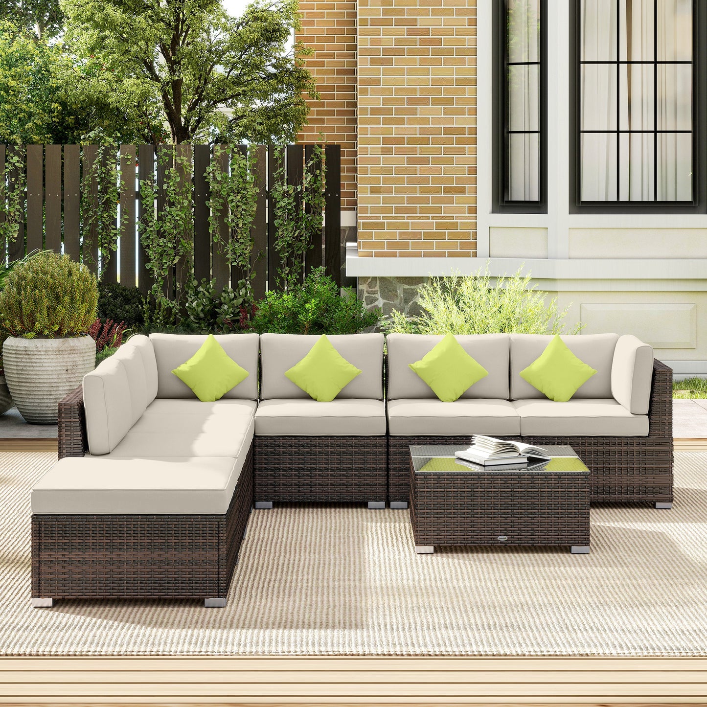 8pc Rattan Sofa Garden Furniture Aluminium Outdoor Patio Set Brown
