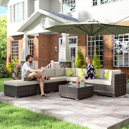 8pc Rattan Sofa Garden Furniture Aluminium Outdoor Patio Set Brown