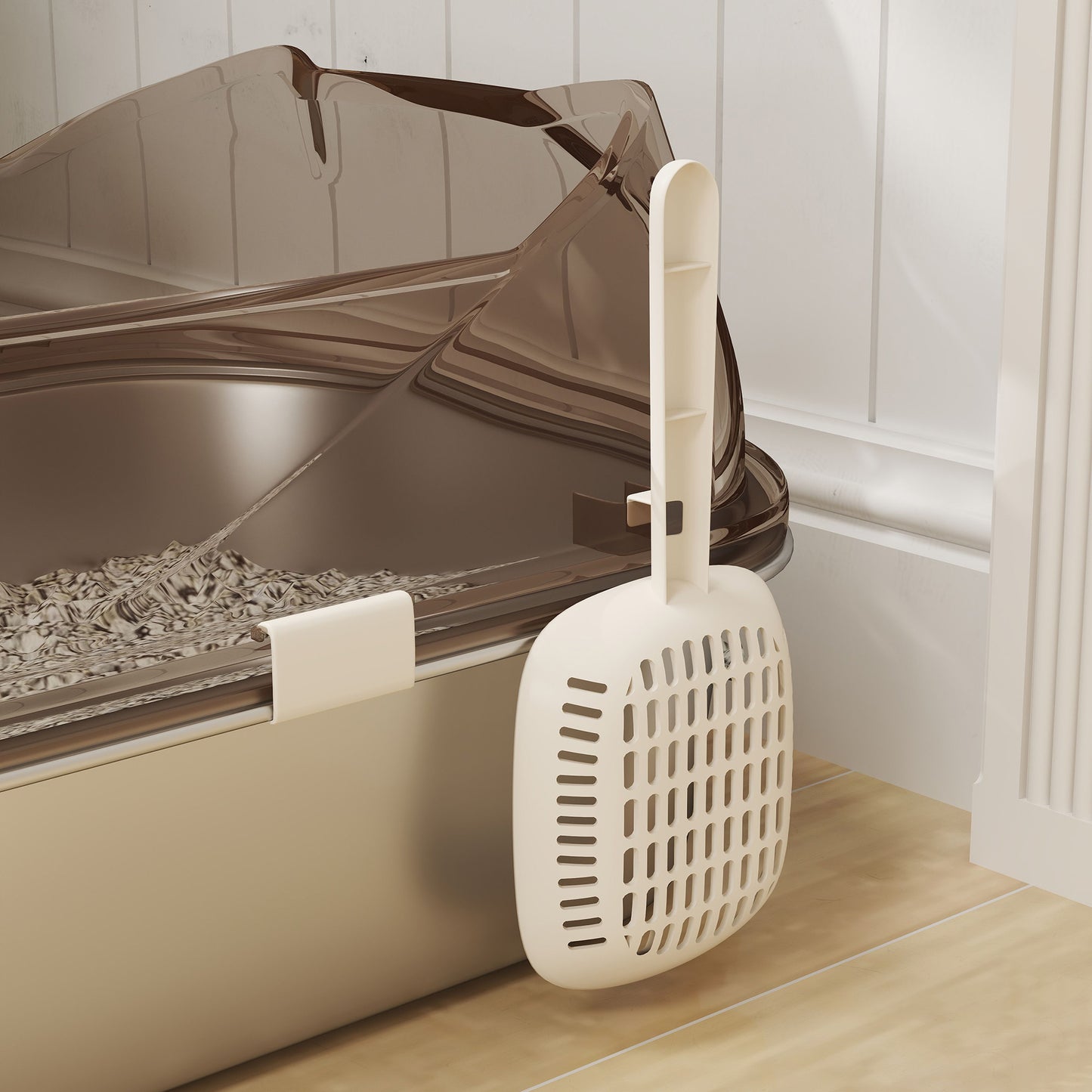 Stainless Steel Litter Box, Cat Litter Tray w/ Lid, Pedal, Scoop