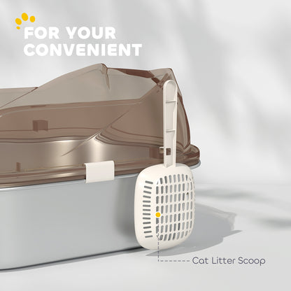 Stainless Steel Litter Box, Cat Litter Tray w/ Lid, Pedal, Scoop