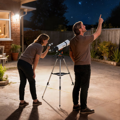 Refractor Astronomy Telescope with 80 mm Aperture, Carry Bag, White