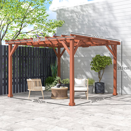 3.3 x 3.3(m) Wooden Pergola Kit, Graden Pergola Gazebo