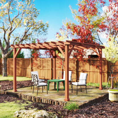 3.3 x 3.3(m) Wooden Pergola Kit, Graden Pergola Gazebo