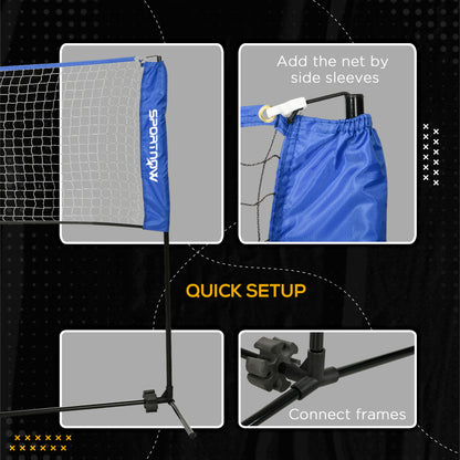 4m Badminton Net, Adjustable Sports Net for Tennis, Volleybal, Blue