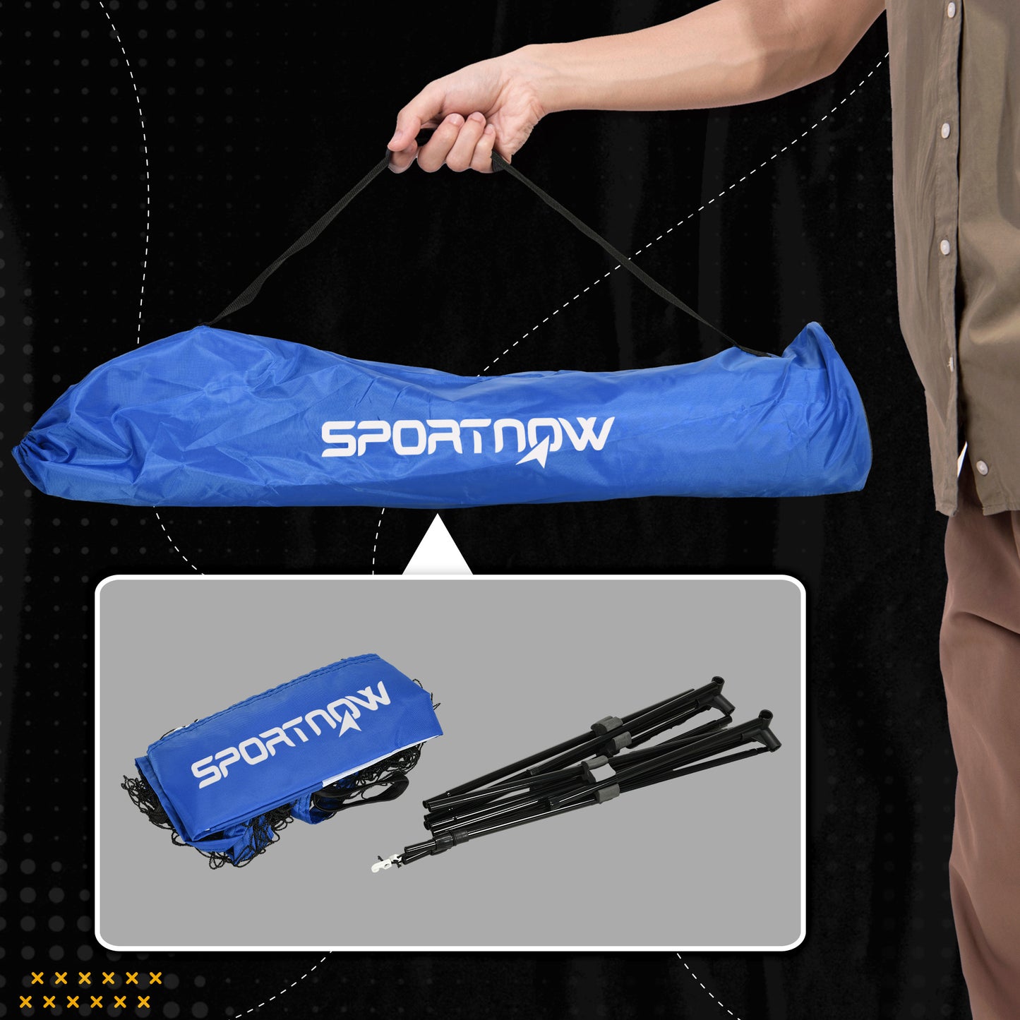 4m Badminton Net, Adjustable Sports Net for Tennis, Volleybal, Blue