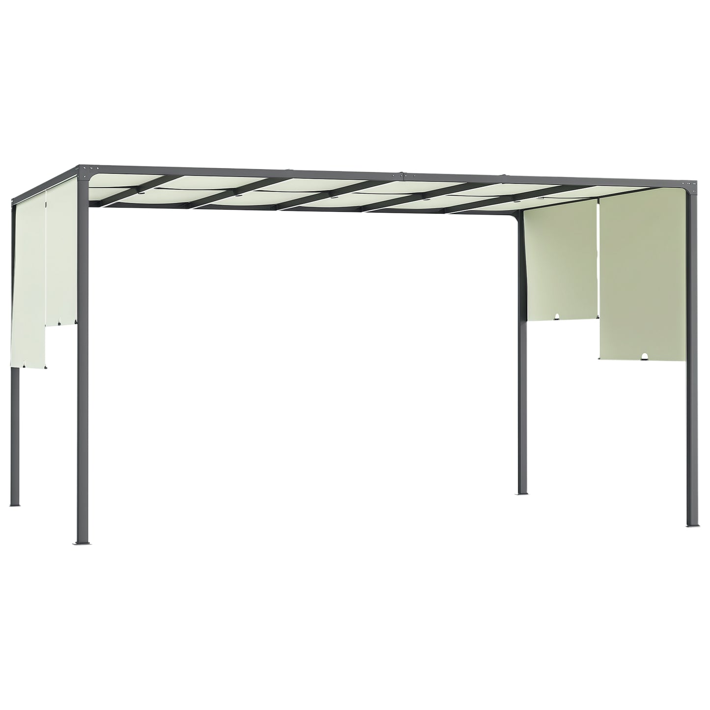 3 x 4m utdoor Garden Pergola with LED Lights Cream White
