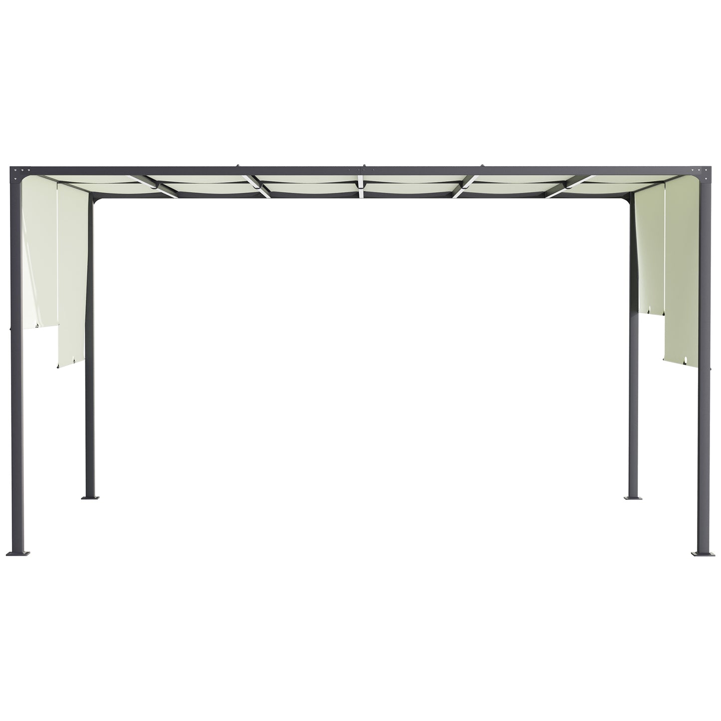 3 x 4m utdoor Garden Pergola with LED Lights Cream White