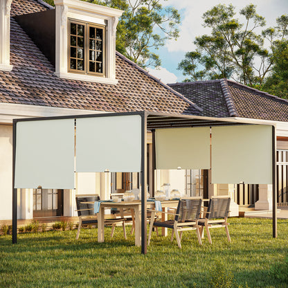 3 x 4m utdoor Garden Pergola with LED Lights Cream White