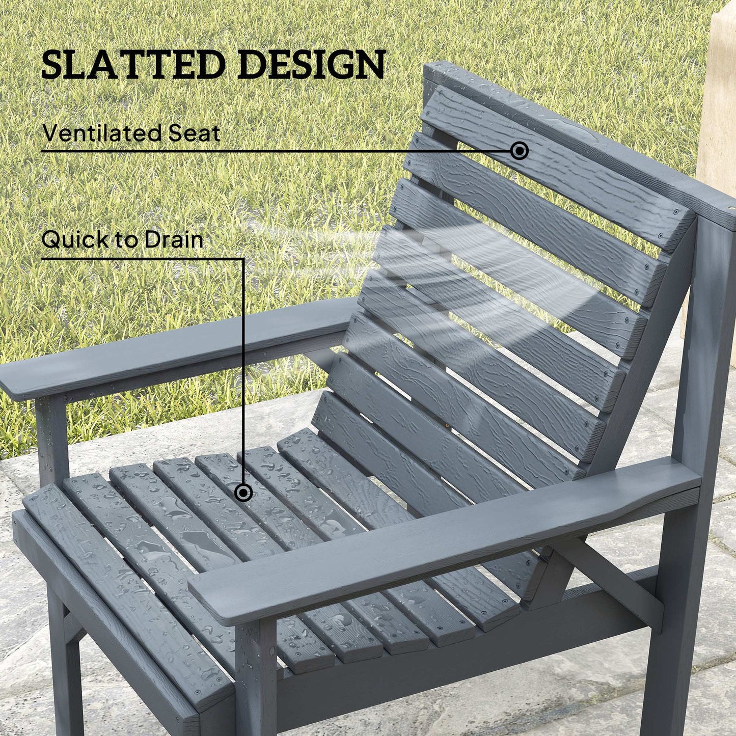 4 Seater Garden Furniture Sofa Set with Curved Seat, Grey