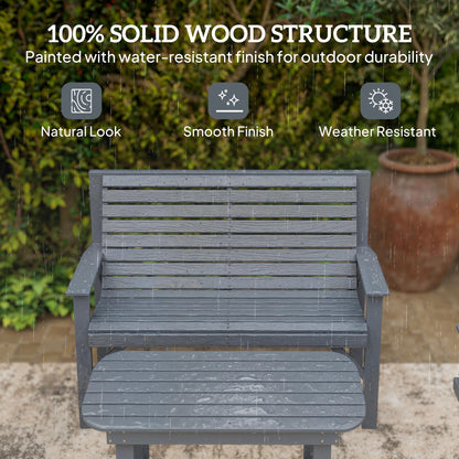4 Seater Garden Furniture Sofa Set with Curved Seat, Grey