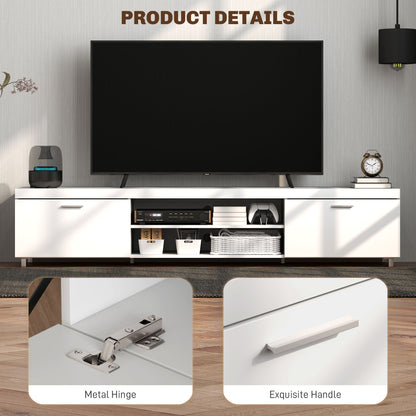 Modern Unit for TV w/ Cabinet Shelf for Living Room White