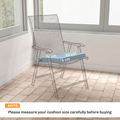 Set of 6 Chair Cushion Seat Pads with Removable Tie, Light Grey