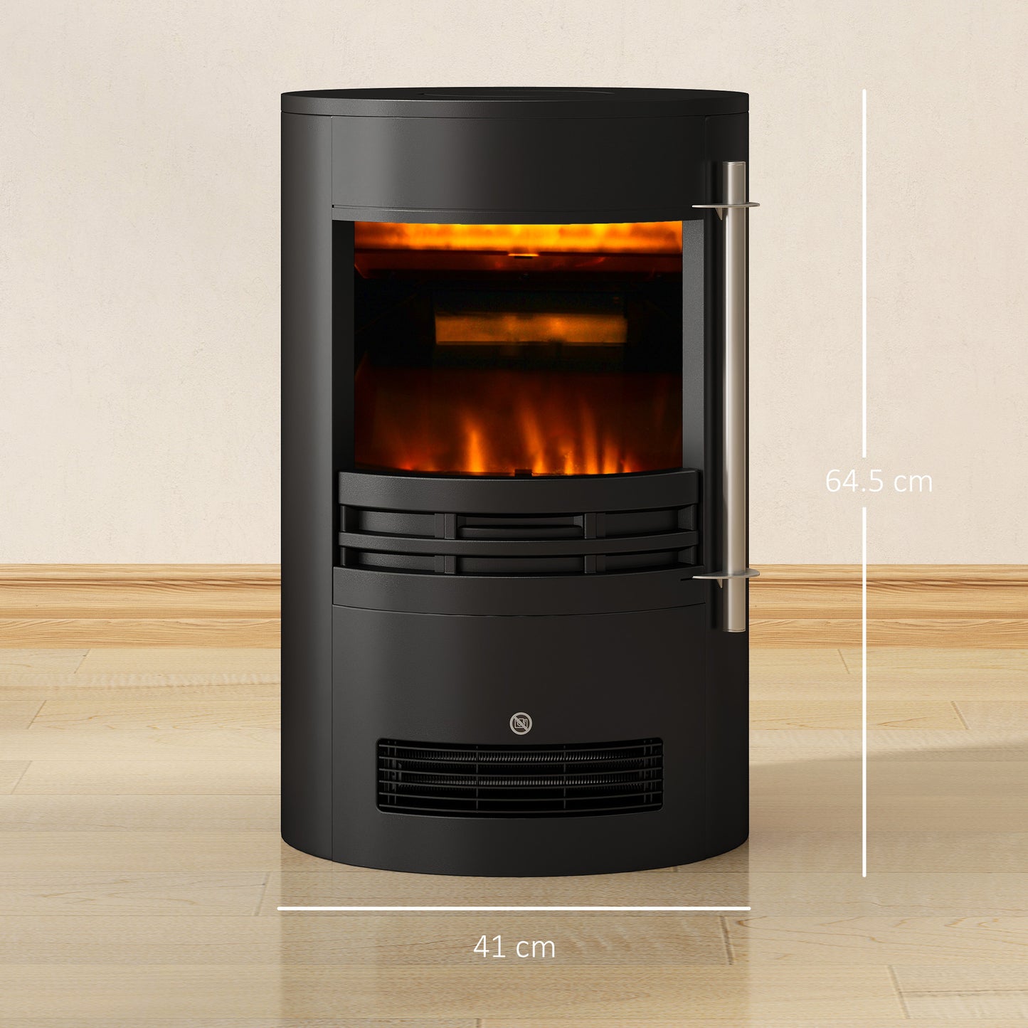 Fireplace Electric Heater Stove w/ Thermostat Control Black Freestanding