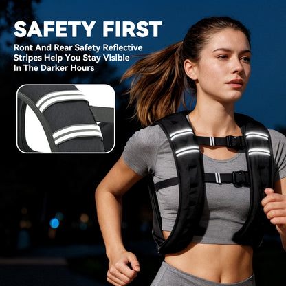 5KG Weighted Vest with Adjustable Straps, Pocket, Reflective Strips