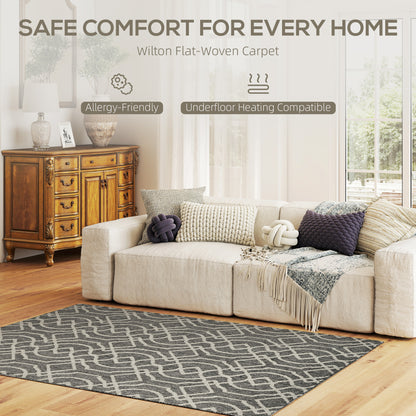 Easy-Cleaning Machine Washable Rug for Patio, Garden, Grey