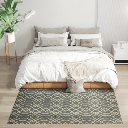 Easy-Cleaning Machine Washable Rug for Patio, Garden, Grey