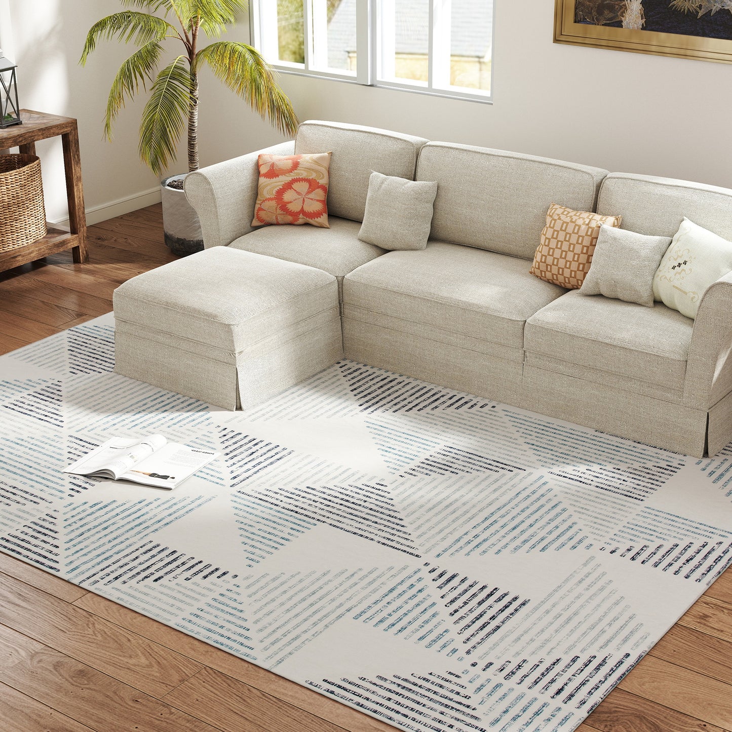 Non-Slip Large Rug for Living Room 290 x 200 cm, Multi-Coloured