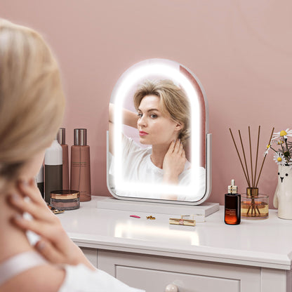 Vanity Mirror with Lights, 3 Colour, 360° Rotation, Touch Screen