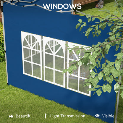 Gazebo Side Panels for 3x3(m) or 3x4m Pop Up Gazebo, 2 Pack, Blue