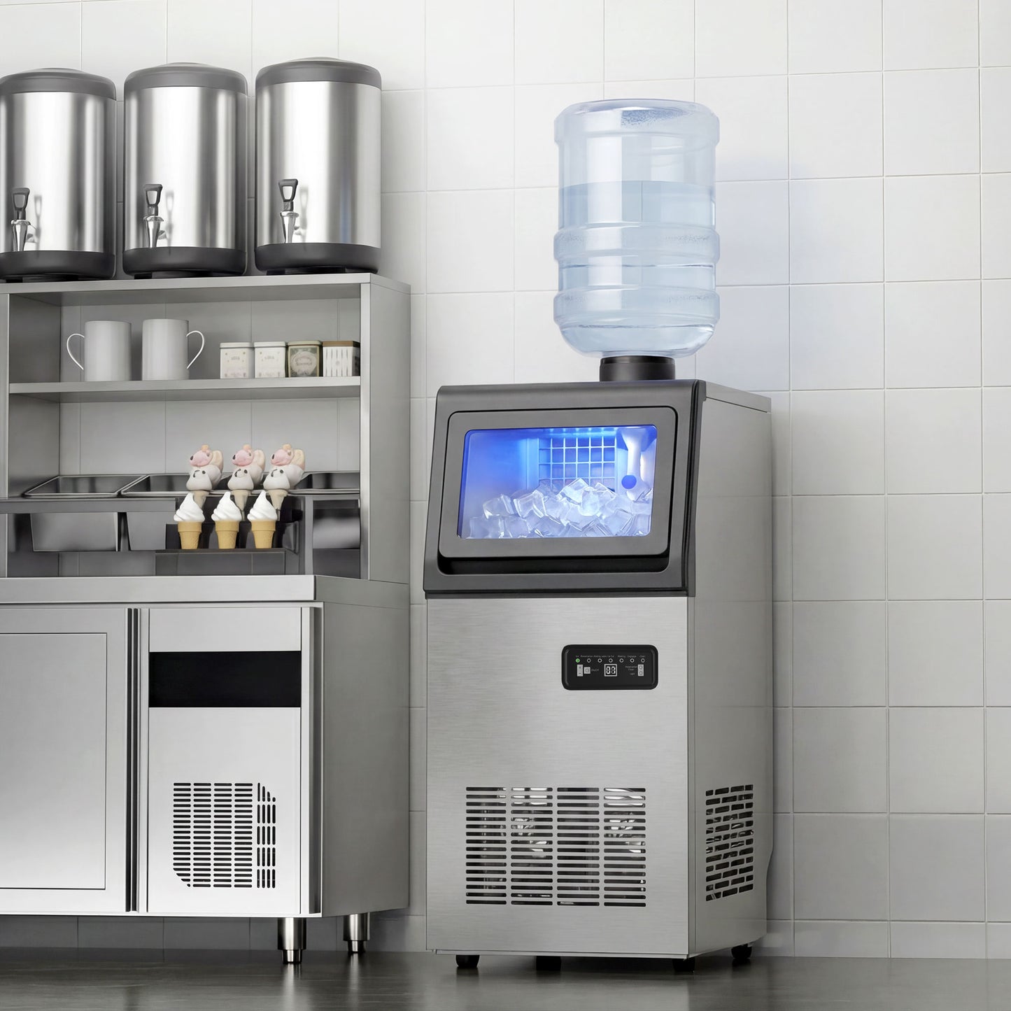 45kg/24H Commercial Ice Maker Machine with Auto Self-Cleaning