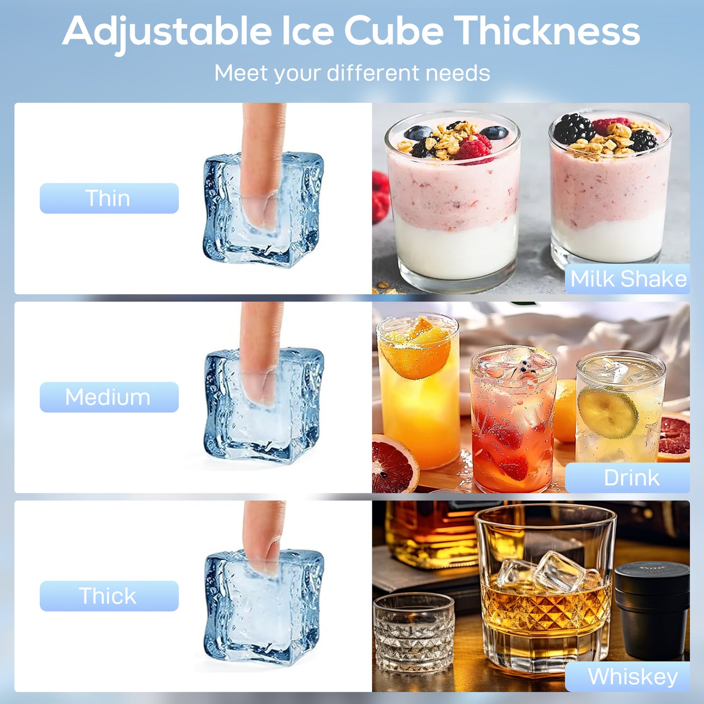 45kg/24H Commercial Ice Maker Machine with Auto Self-Cleaning
