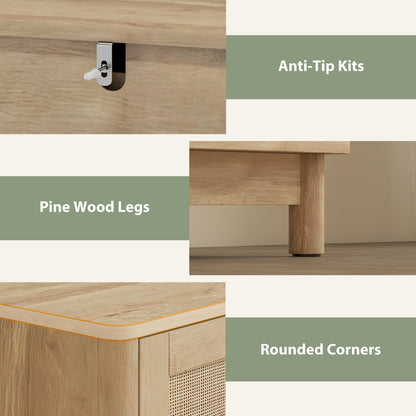 3 Drawer Chest of Drawers, Wide Storage Unit for Living Room, Oak