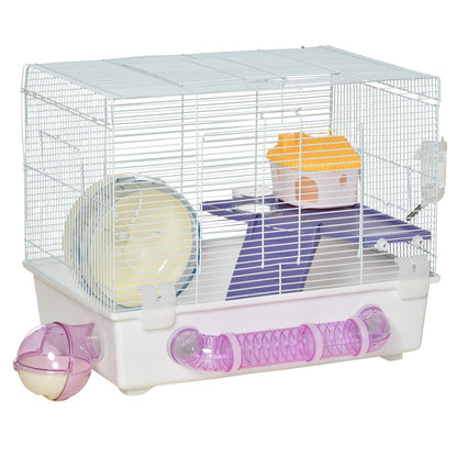 Hamster Cage Gerbil Rodent House Small Animal Habitat Exercise Wheels