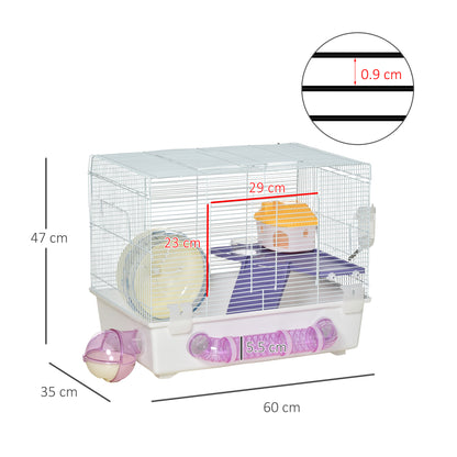 Hamster Cage Gerbil Rodent House Small Animal Habitat Exercise Wheels