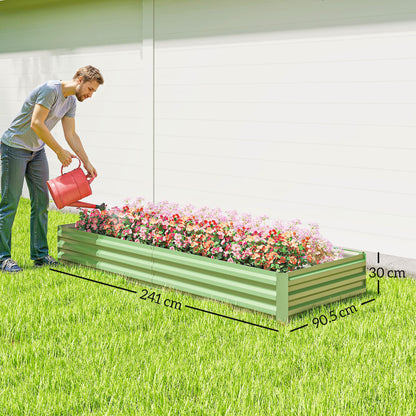 Galvanised Raised Garden Bed Metal Planter Box, Light Green