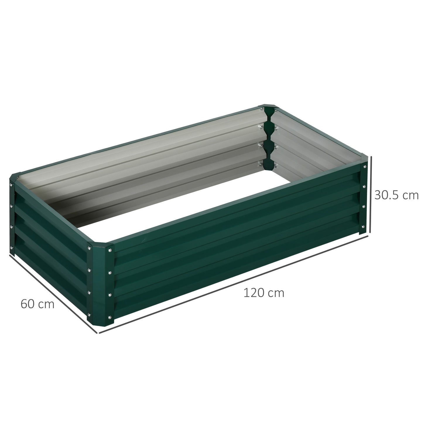 Set of 2 Raised Garden Bed Elevated Planter Box for Flowers Green