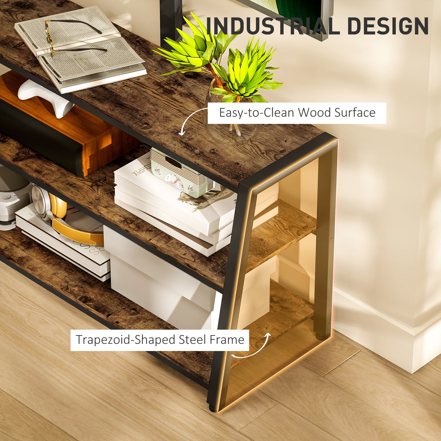 TV Stand Cabinet with Swivel Bracket for 32 - 65 Inch TVs