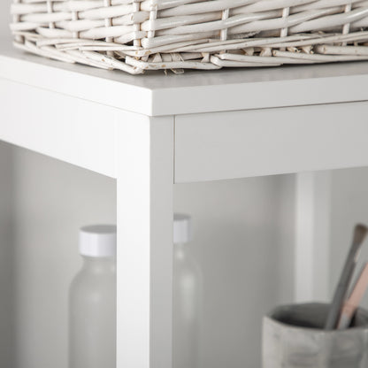 Tall Bathroom Cabinet, Slim Bathroom Storage Unit, Freestanding Narrow Floor Cabinet with 3 Drawers and 2 Open Shelves