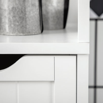 Tall Bathroom Cabinet, Slim Bathroom Storage Unit, Freestanding Narrow Floor Cabinet with 3 Drawers and 2 Open Shelves