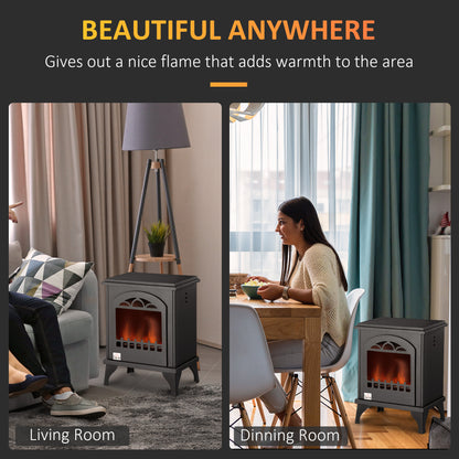Free Standing Bio Ethanol Fireplace Heater with 0.9L Tank, Black