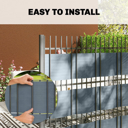2Pcs Privacy Garden Screen Fence, Windbreak Fence with Clips, Grey