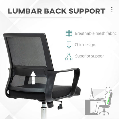Vinsetto Mesh Office Chair Desk Chair w/ Swivel Seat Adjustable Height Black
